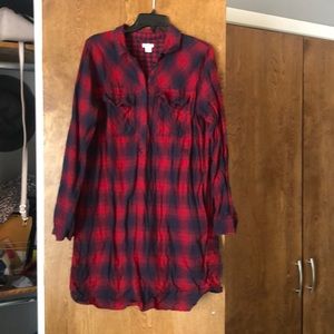 J Crew Flannel Shirt Dress
